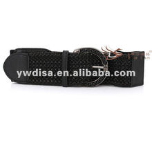 Popular High Quality Black Elastic PU Leather Belt